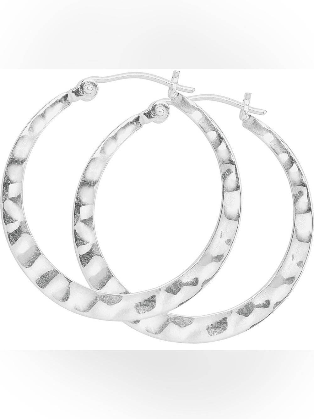 Silpada Sterling Silver Hammered Textured Hoop Earrings